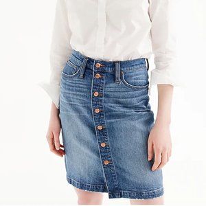 J Crew Button Front Denim Skirt